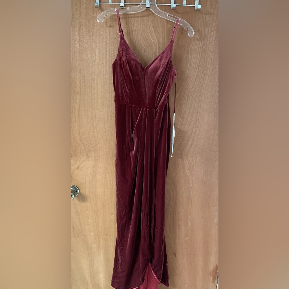 Maroon velvet prom/bridesmaid dress